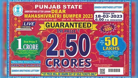 punjab state lottery online ticket|Mahashivratri lottery 2023 .